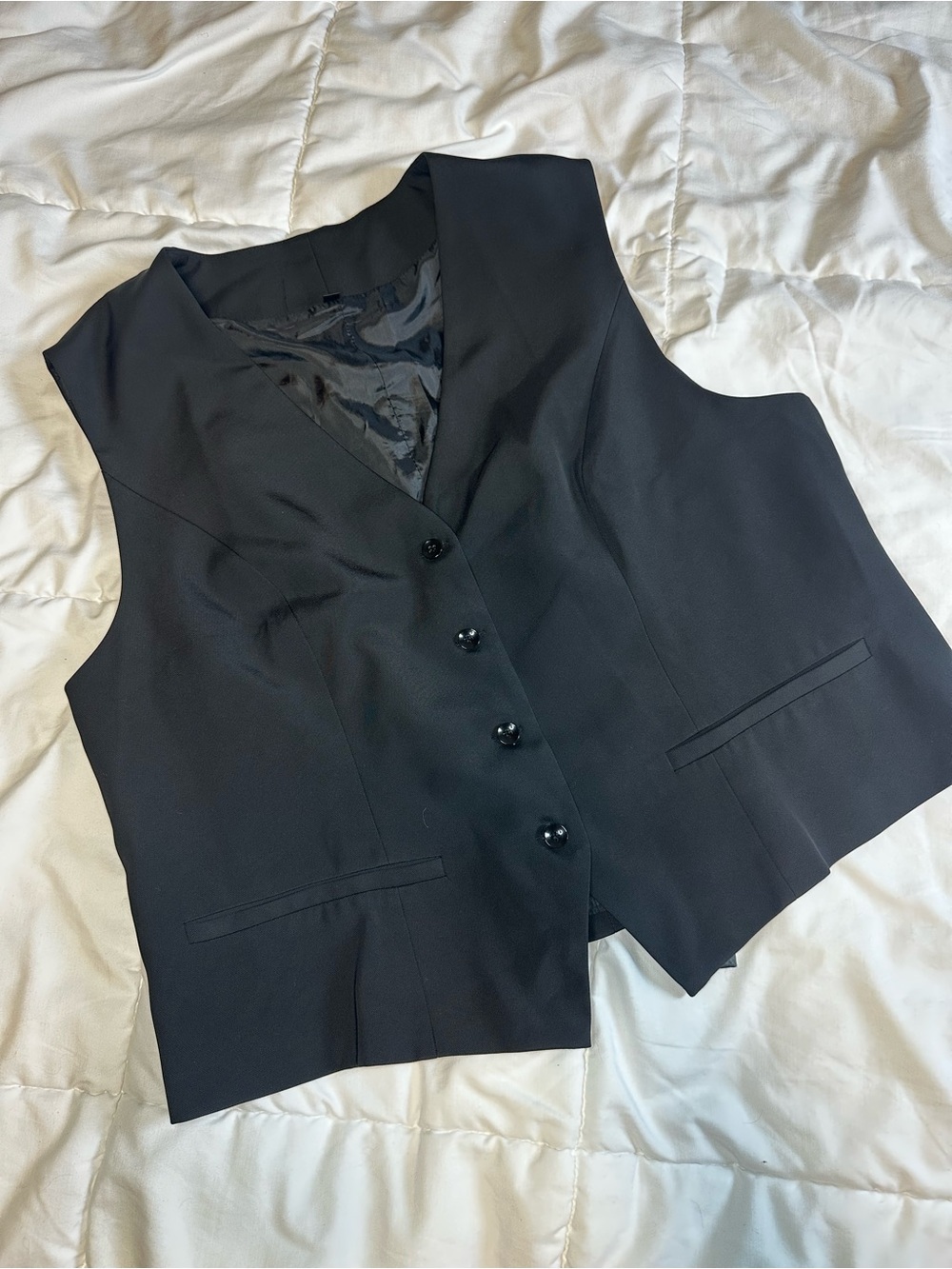 Men's Black Button-Front Vest Like New